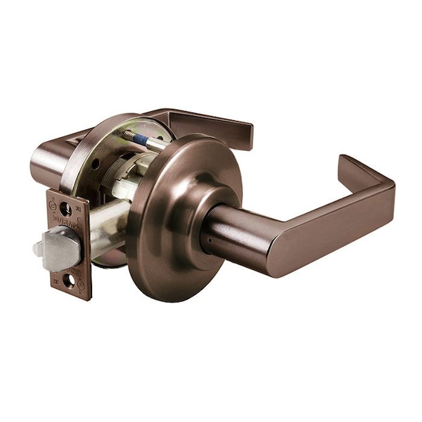 Privacy, Bedroom or Bath Function, LR Lever, E Stepped Rose, 613 Dark Oxidized Satin Bronze Finish